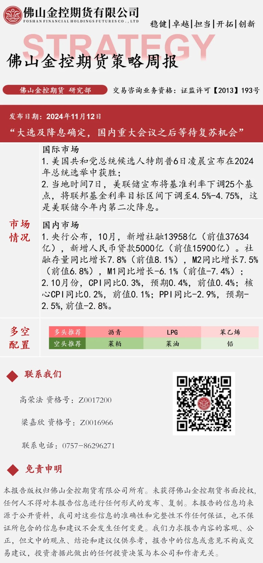 【期货策略周报】_1111当周